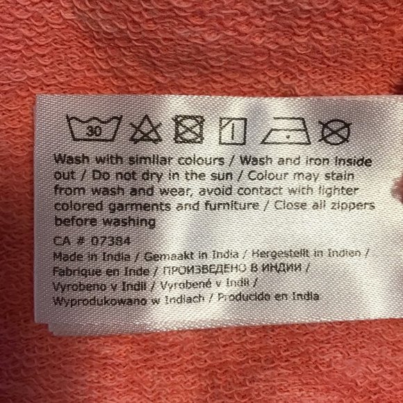 Sandwich Salmon Pink Asymmetric Zip Cotton Moto Jacket - Picture 12 of 13